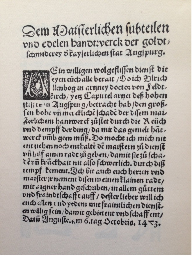 Fig 1. Eerste tekstblad met datum 1473.